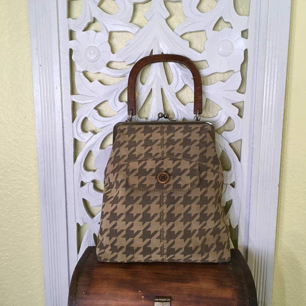 Fossil Brown Satchel Timeless Elegance Vintage Leather, Wood